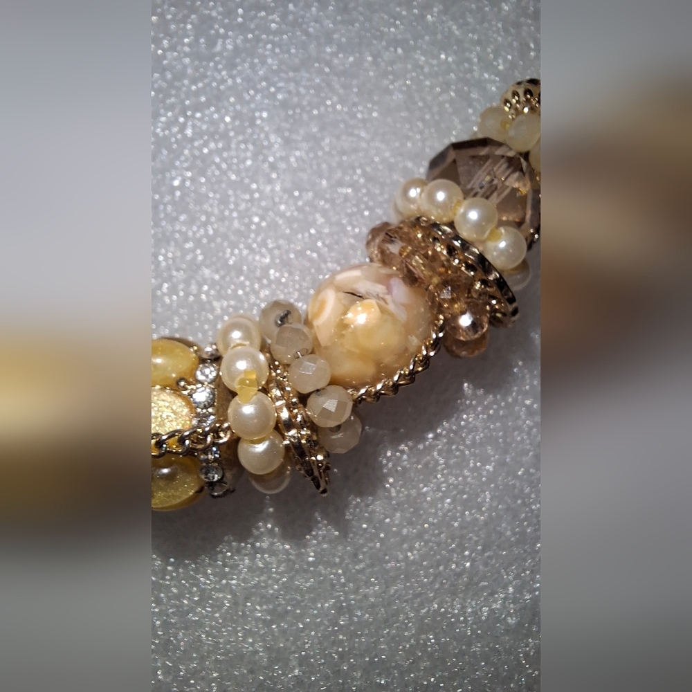 Ann Taylor Statement Rustic Unique Necklace Adjustable-note Flaw - Picture 10 of 13